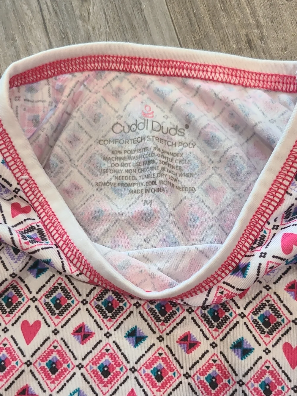 Cuddle Duds Heart & Diamonds Pajamas Set Size Medium